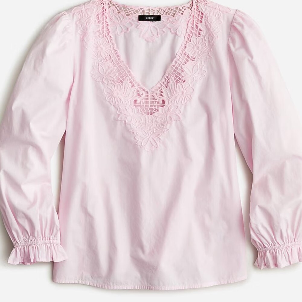 J. Crew V-neck top with eyelet trim